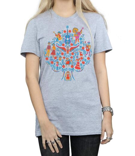 Disney - T-shirt COCO TREE PATTERN - Femme (Gris chiné) - UTBI16467