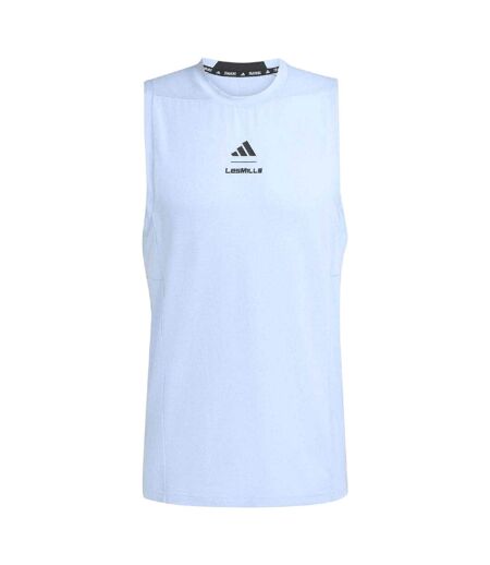Mens Side Slits Sleeveless Tank Top Glow Blue Adidas