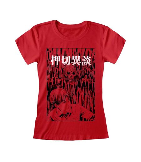Junji-Ito Womens/Ladies Drips Fitted T-Shirt (Red) - UTHE475