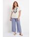 Pantalon large chiné élastiqué avec lin-4