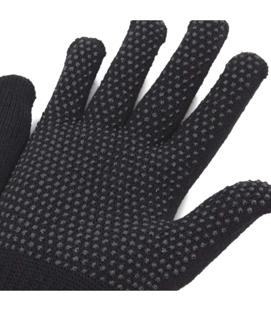 FLOSO - Gants extensibles avec accroches en PVC - Adulte unisexe (Noir) - UTGL377