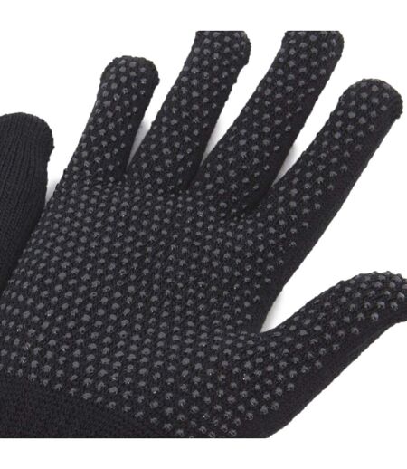 FLOSO Unisex Magic Gloves With Grip (Black) - UTGL377