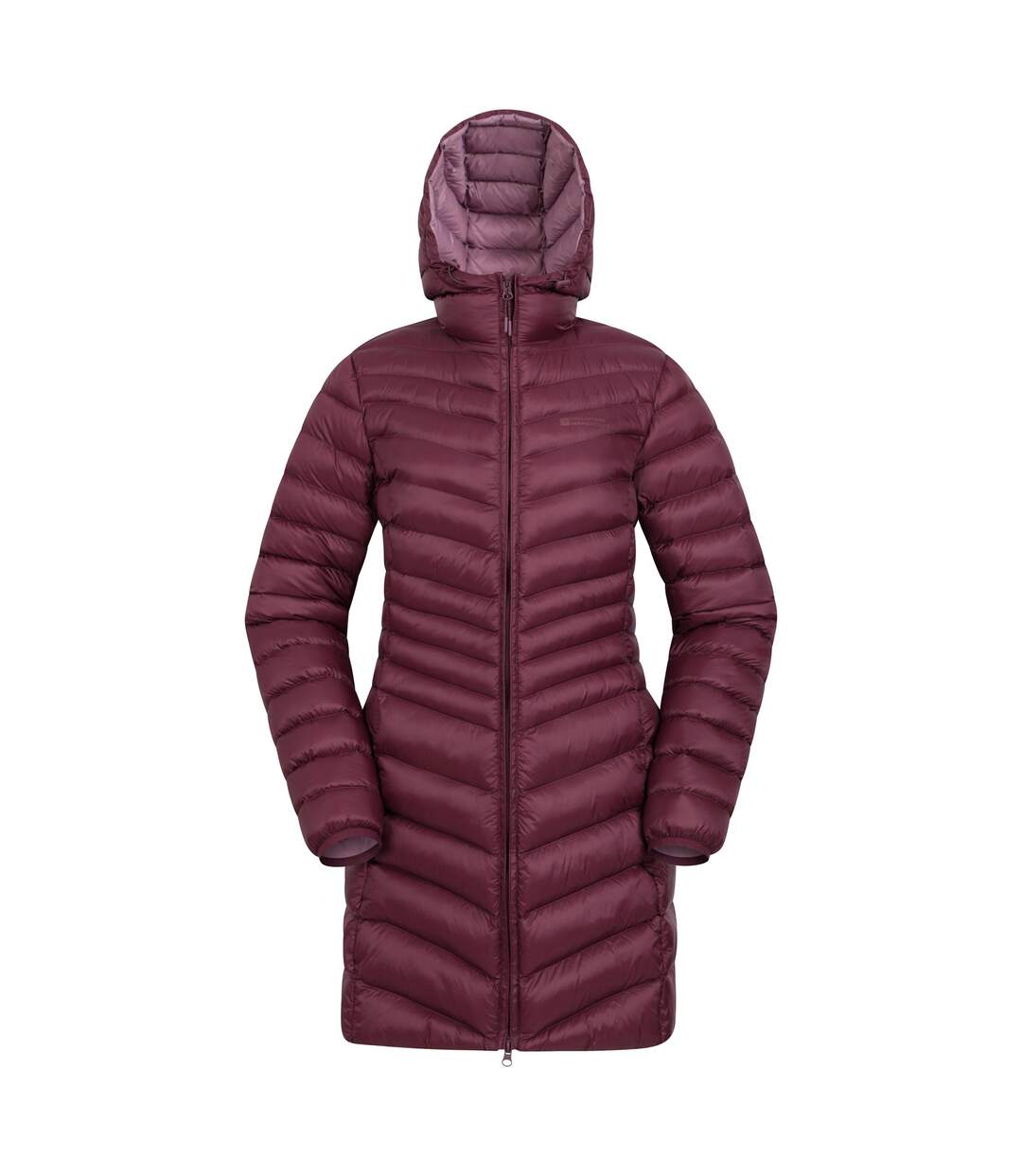 Womens/ladies florence long padded jacket burgundy Mountain Warehouse-1