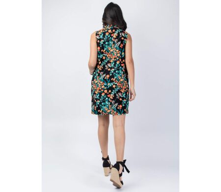 Robe courte sans manches ANHA motif fleuri Coton Du Monde