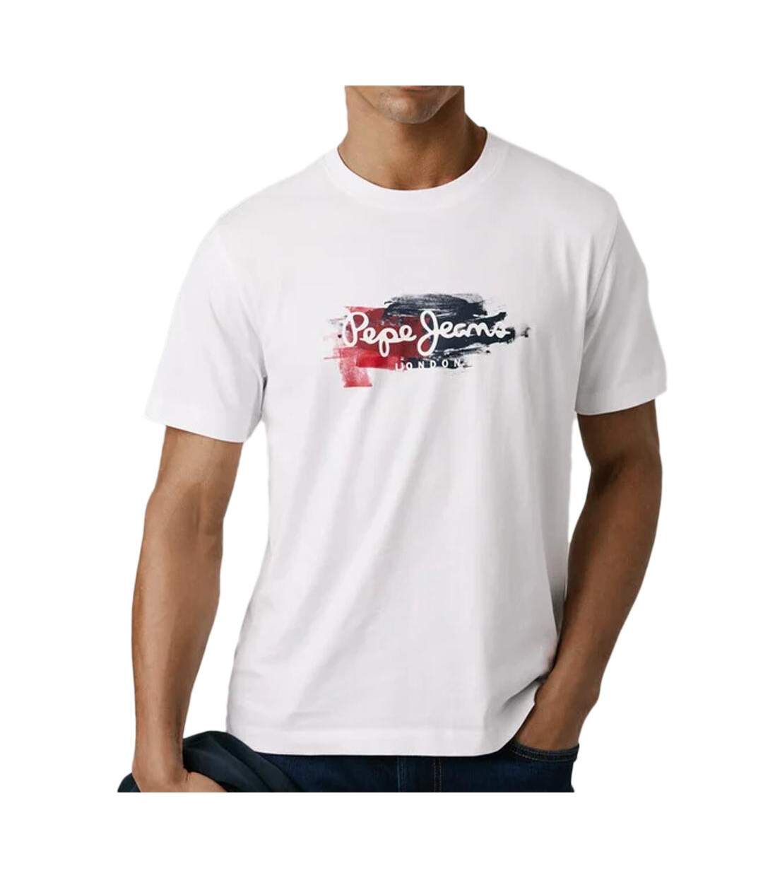 T-Shirt blanc homme pepe jeans trey-1