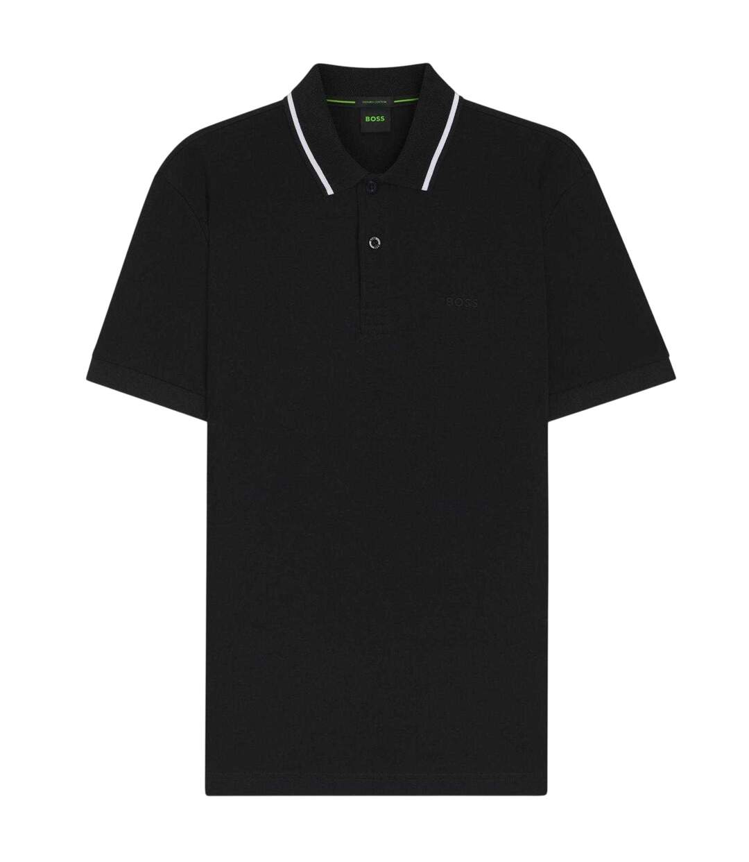 Mens Join Paddy Embroidered Logo Regular Polo Shirt Black Boss-2