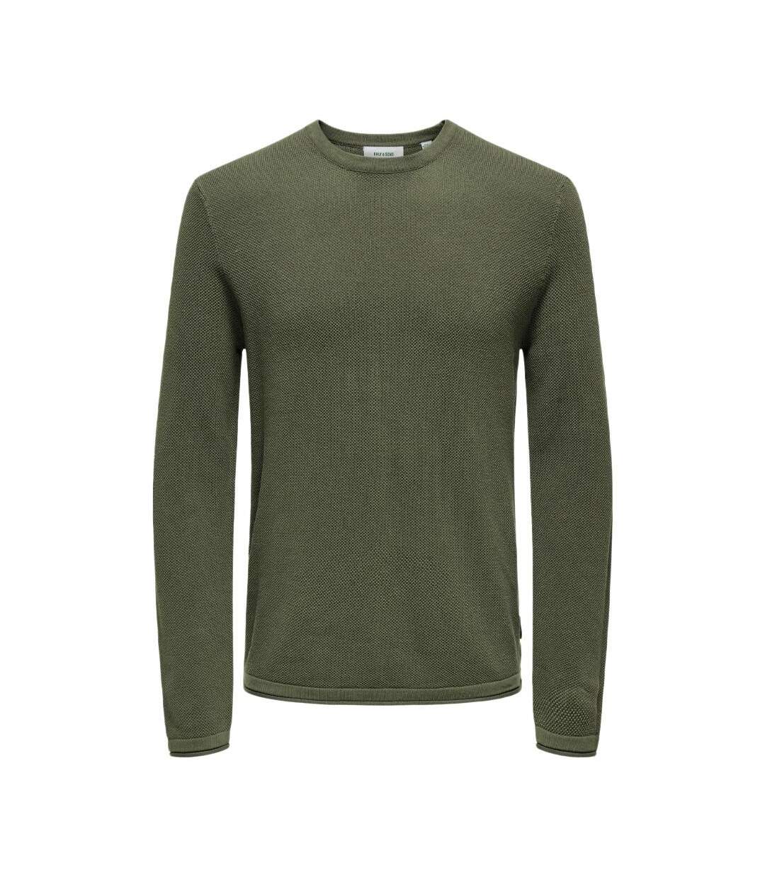 Pull kaki homme only & sons felix-1