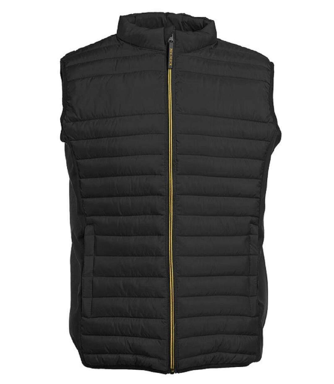 Bodywarmer bi-matière - Homme - Pen Duick - PK316 - noir et jaune gold-1