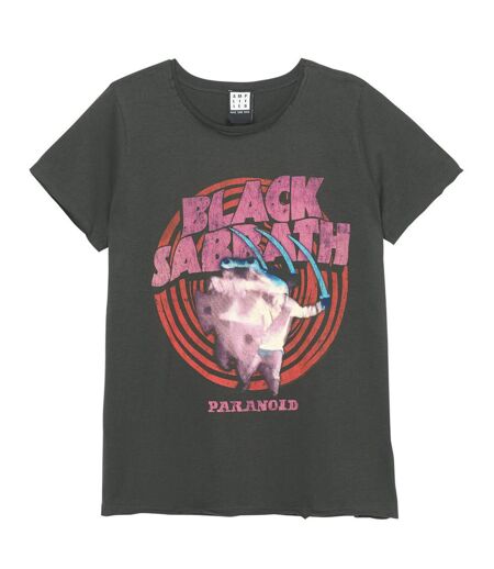 Amplified Womens/Ladies Paranoid Black Sabbath T-Shirt (Charcoal) - UTGD141