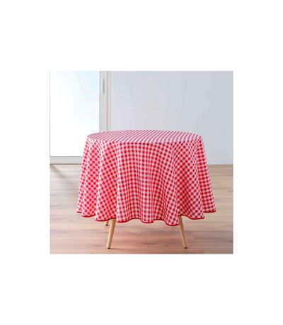 Nappe Ronde Antitache Imprimé Vichy 180cm Rouge