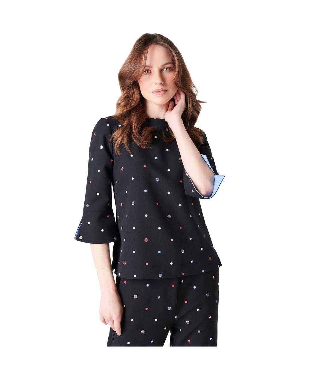 Womens/ladies Polka Dot Cuffed Blouse Polka Dot Biba-2