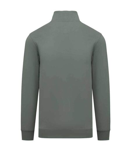 Sweat-shirt à quart de fermeture éclair pour hommes vert mousse Native Spirit