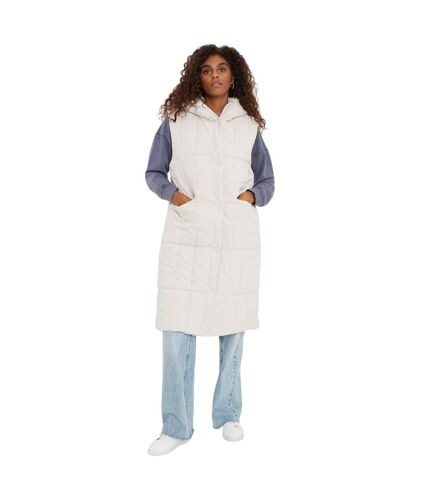 Dorothy Perkins Womens/Ladies Padded Hooded Longline Vest (Cream) - UTDP4412