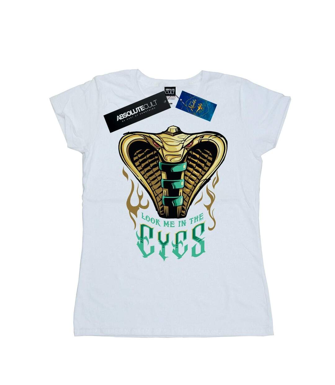 Disney T-shirt en coton Femmes/Dames Aladdin Movie Jafar Snake Eyes (Blanc) - UTBI6512-1