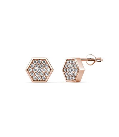 Boucles d'oreilles Hexagon, Zircon Blanc