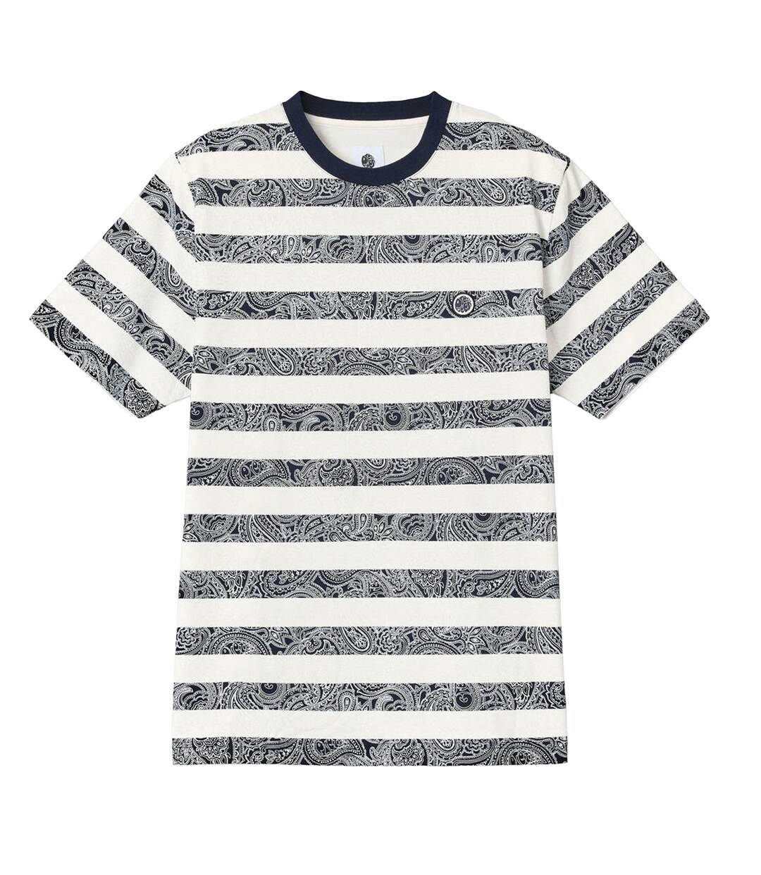 T-shirt Motif/style Cachemire Et Rayures Adulte Bleu Marine Pretty Green-2