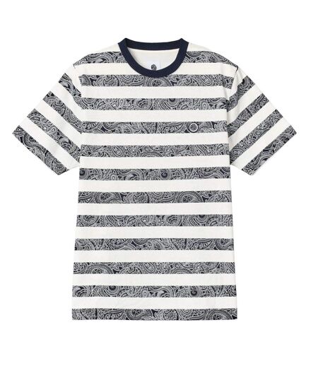 T-shirt Motif/style Cachemire Et Rayures Adulte Bleu Marine Pretty Green
