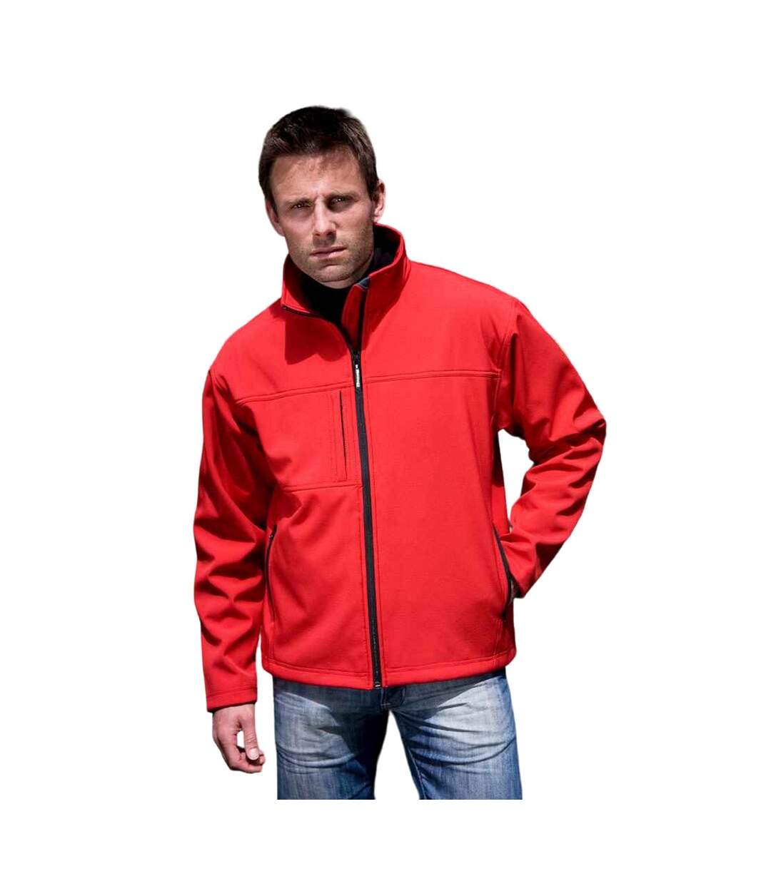 Mens classic soft shell jacket red Result