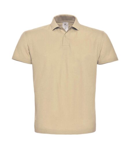 Mens id.001 cotton polo shirt sand B&C