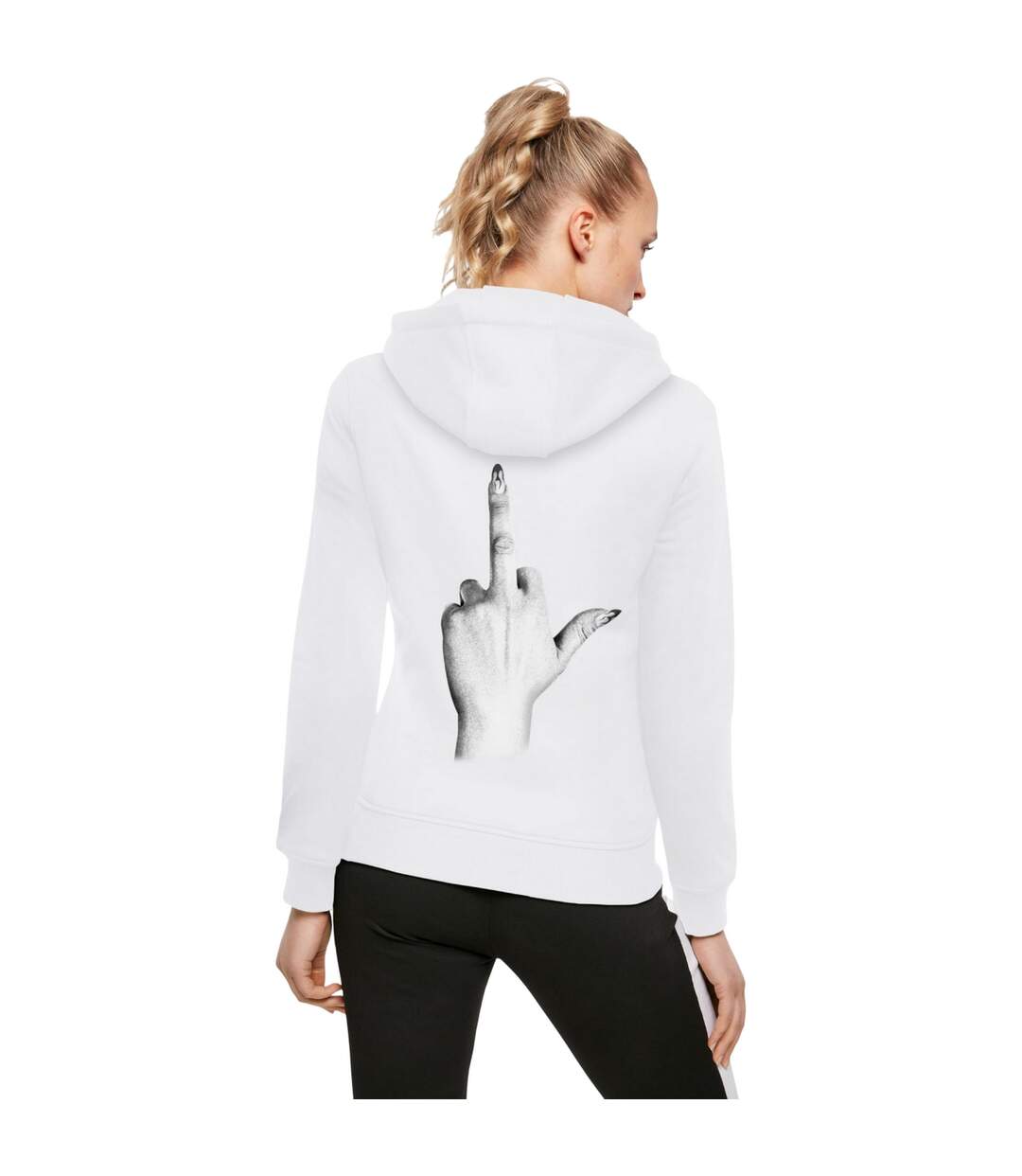 Sweat À Capuche Don't Give A Femme Blanc Miss Tee-4