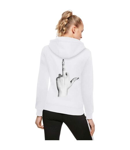 Sweat À Capuche Don't Give A Femme Blanc Miss Tee