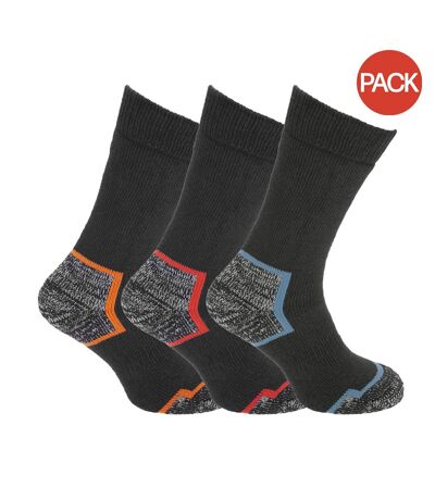 Pack of 3 Mens robuste heavy duty work socks  black Unbranded