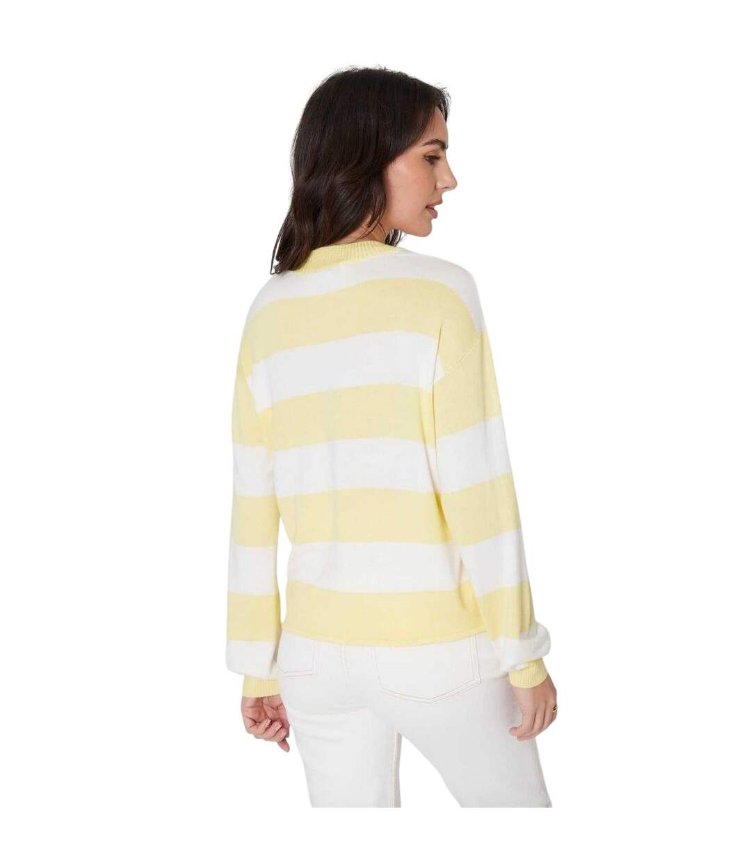 Sweat Motif/style À Rayures Femme Citron Be You-3