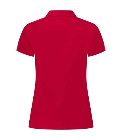 Womens/ladies pique polo shirt classic red Henbury