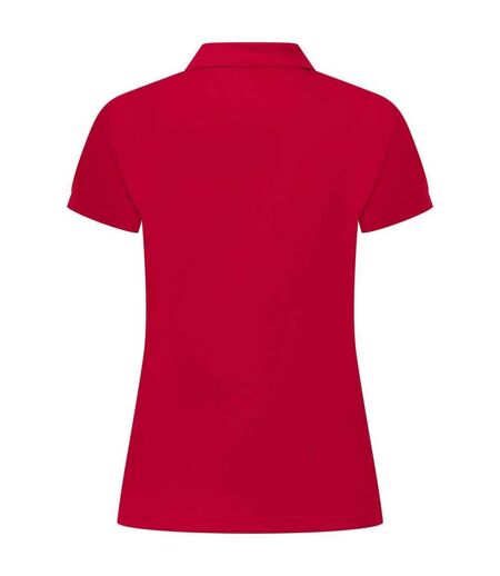 Womens/ladies pique polo shirt classic red Henbury