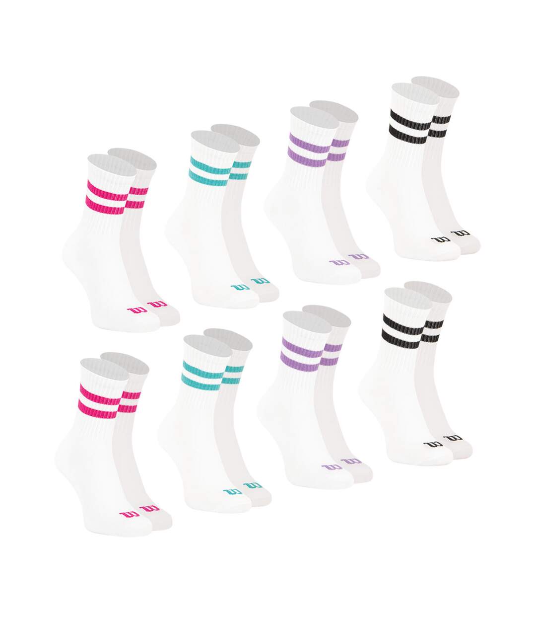 Lot de 8 paires de chaussettes mi-hautes femme Sport Wilson-2