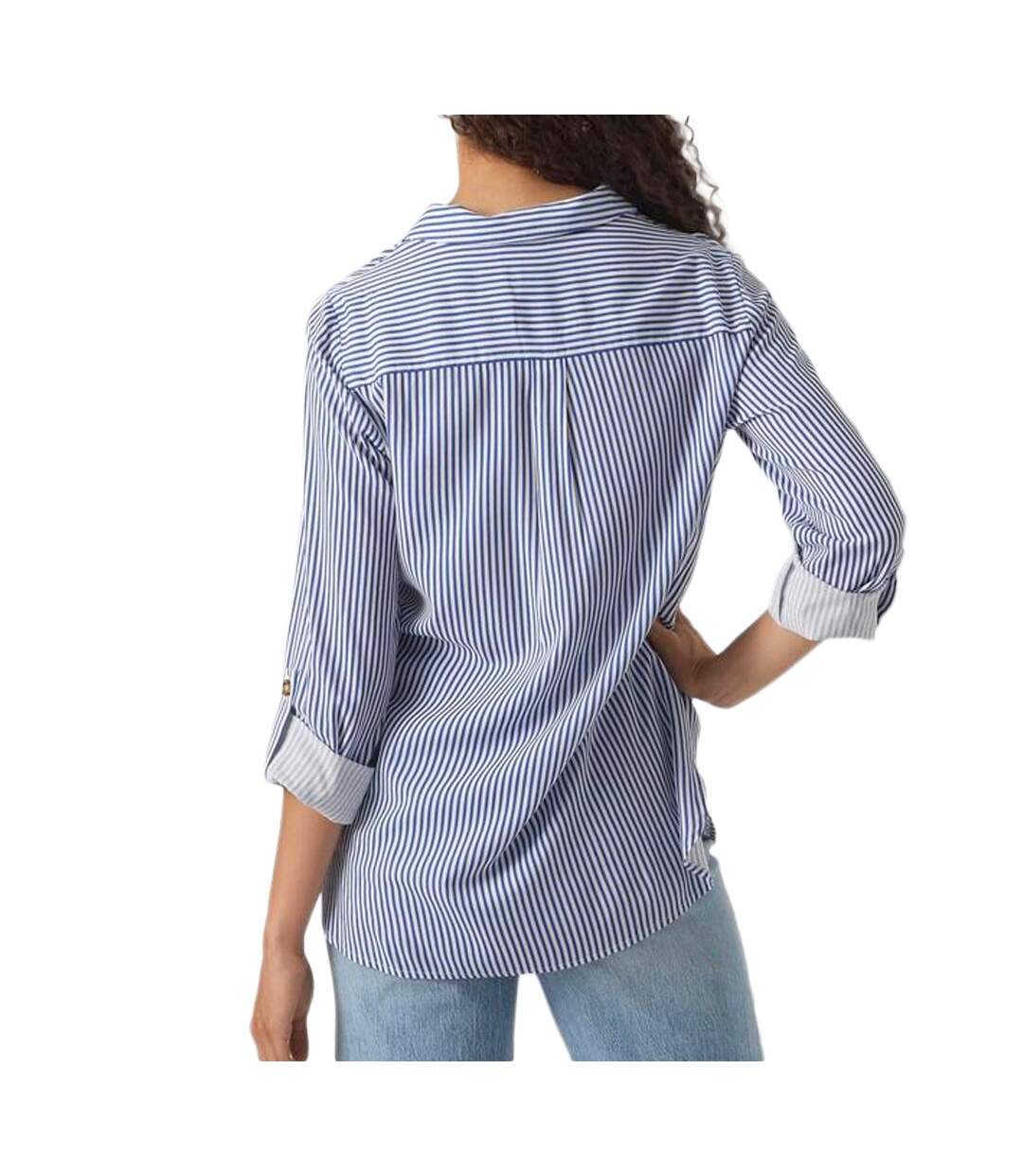 Chemise bleu/blanc femme vero moda bumpy-2