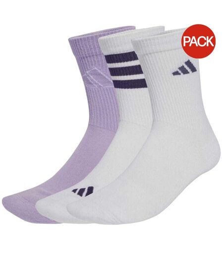 Lot De 3  Chaussettes De Sport Motif/style Logo Adulte Blanc Adidas
