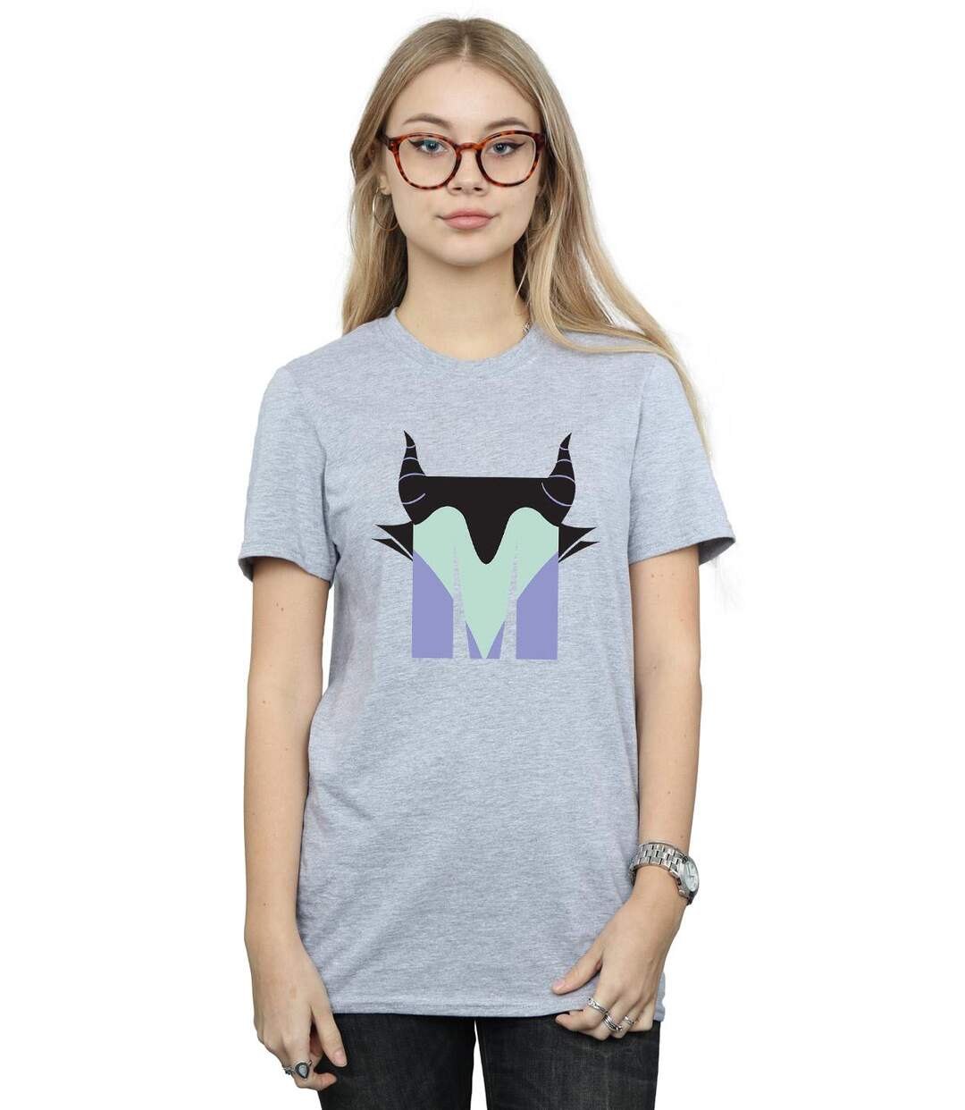 Disney - T-shirt ALPHABET M IS FOR MALEFICENT - Femme (Gris chiné) - UTBI16845-2