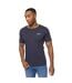 T-shirts Basicblues Homme Blanc Bleu Marine Bleu Denim Bleu Gris Chiné Crosshatch-1