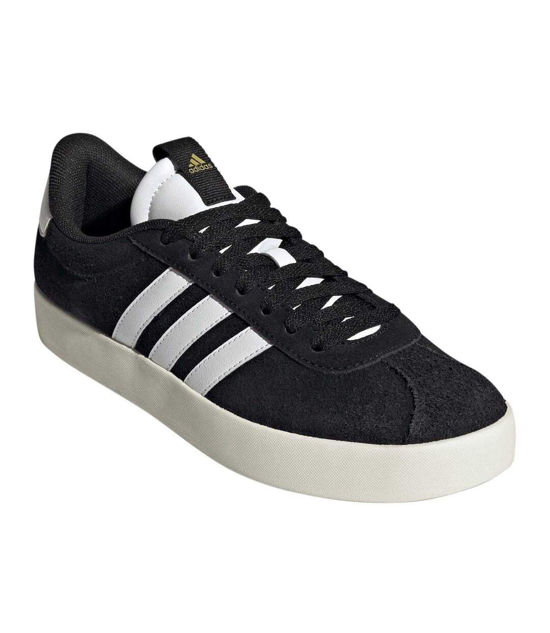 Womens/ladies Vl Court 3.0 Leather Flat Trainers Black White Adidas-4