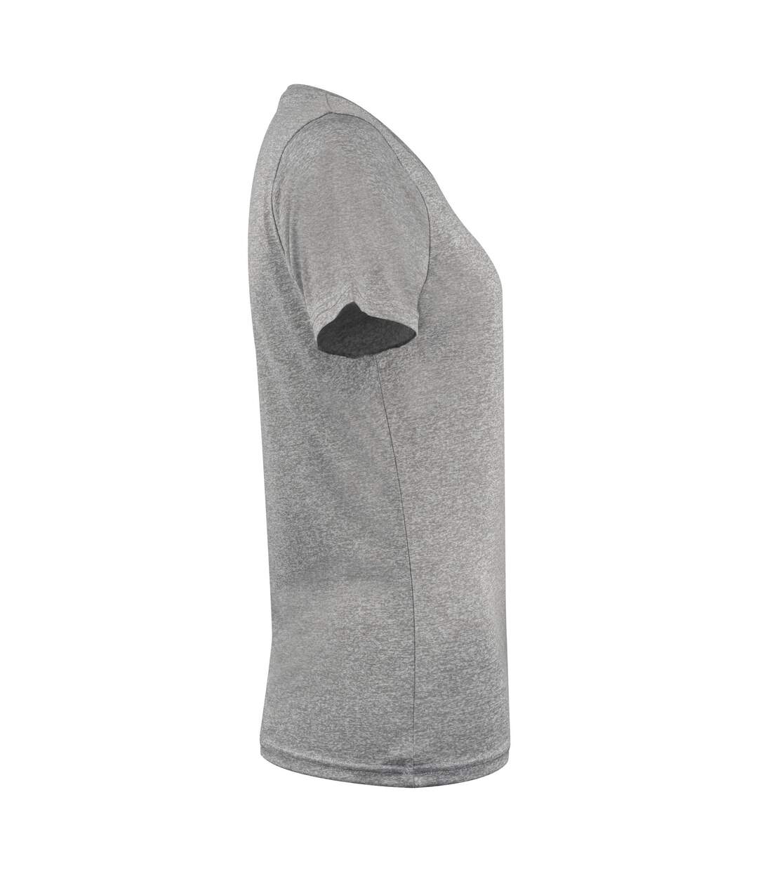 Womens/ladies Run T-shirt Grey Melange Printer RED-4