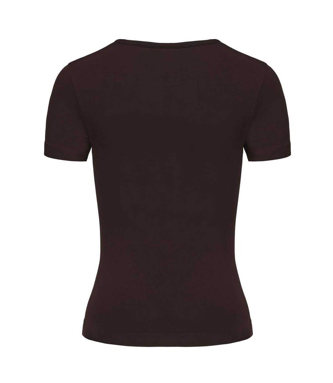 Pack Of 2  Womens/ladies Crew Neck Slim T-shirt  Chocolate White Slazenger-2