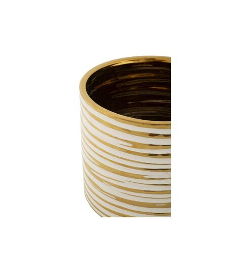 Lot de 2 Vases en Céramique Blom 23cm Or & Blanc