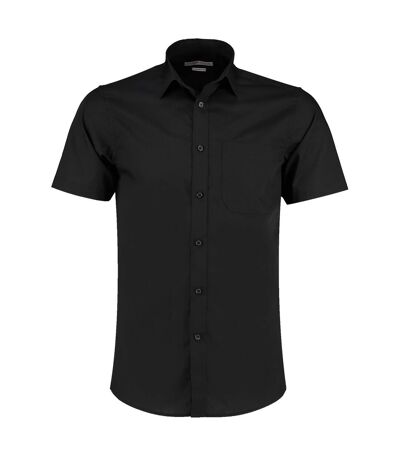 Kustom Kit Mens Poplin Short Sleeve Shirt (Black)