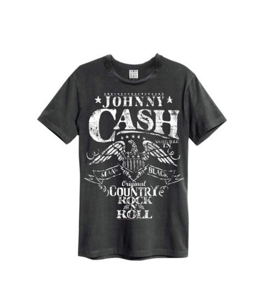 Amplified Mens The Man in Black Johnny Cash T-Shirt (Charcoal)