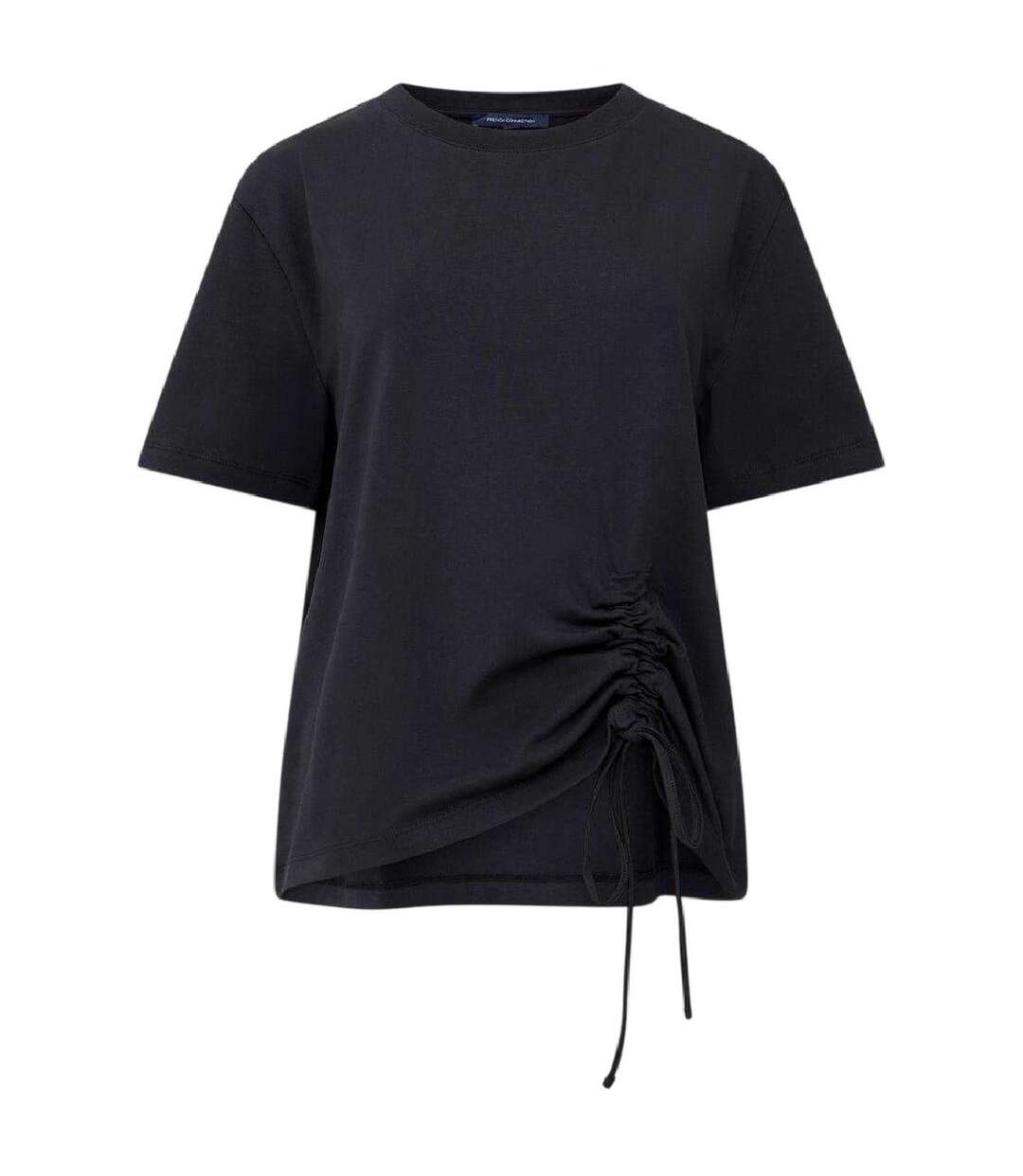 T-shirt Motif/style Ruché Femme Noir French Connection-2