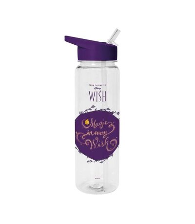 Wish Magic In Every Wish Plastic Water Bottle (Clear/Purple) (One Size) - UTPM7695
