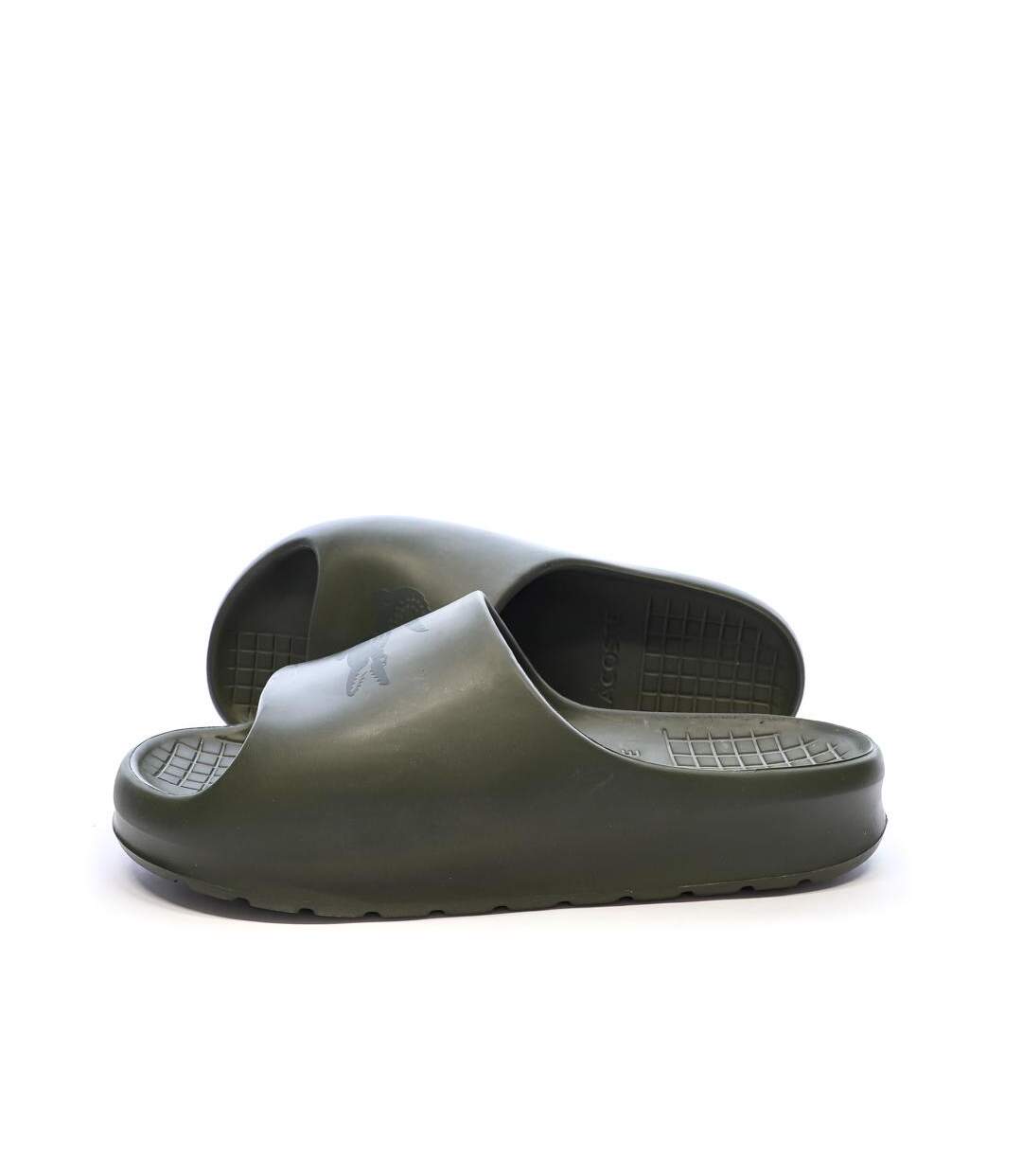 Claquettes kaki lacoste serve slide 2.0-1