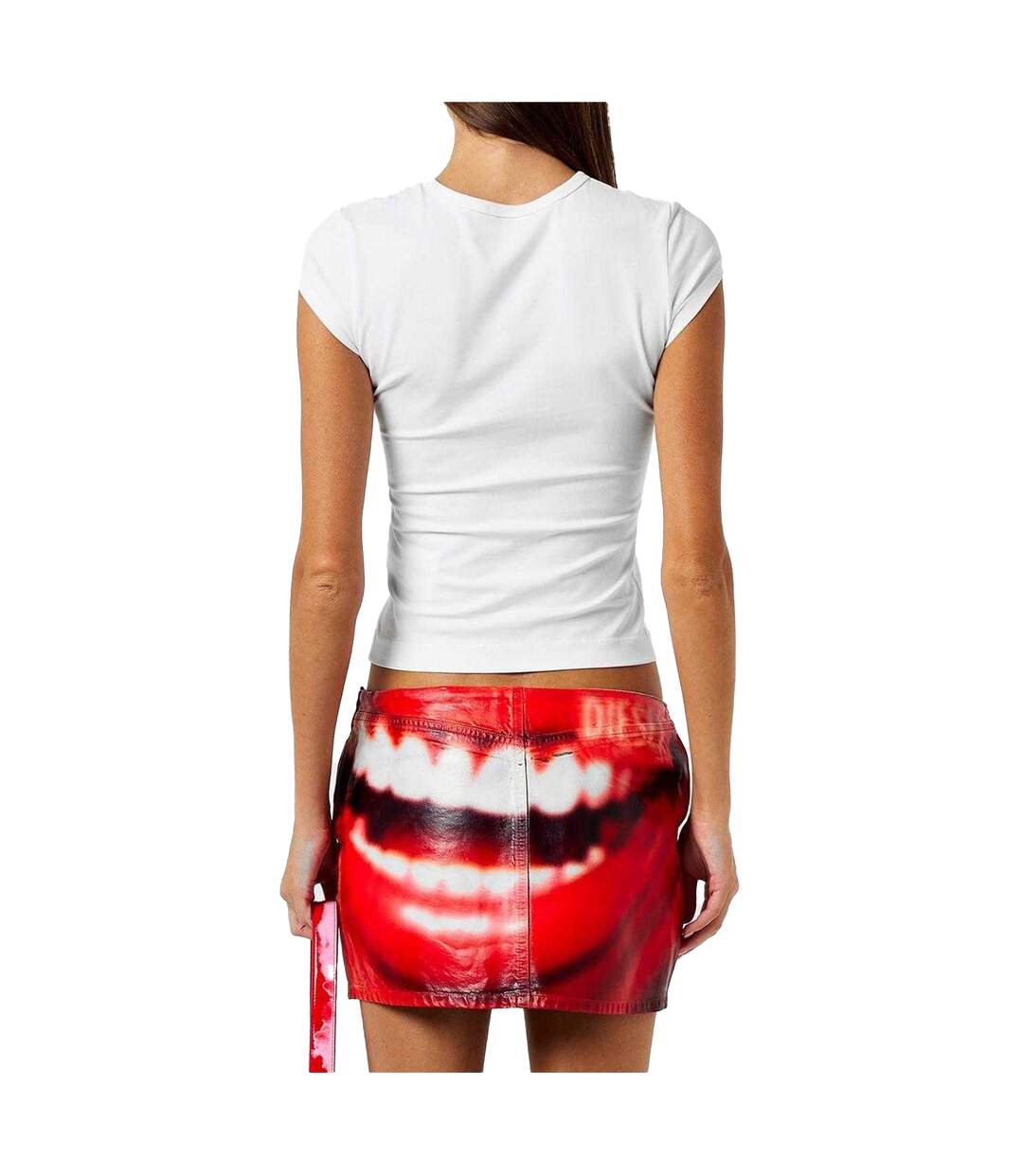 Womens/ladies Angie Oval T-shirt White Diesel-3