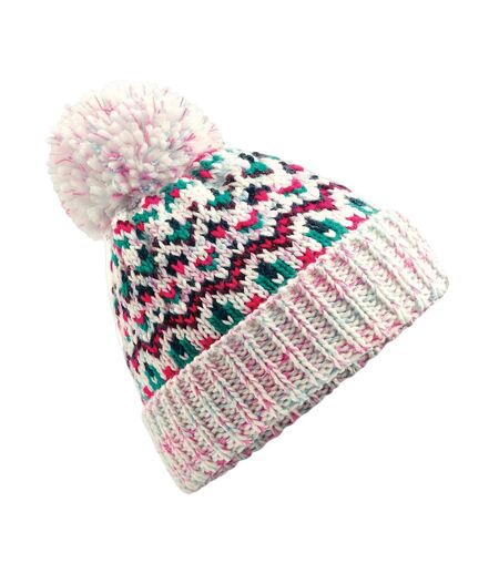 Beechfield Unisex Adult Blizzard Geometric Bobble Beanie (Sherbert Dip) - UTPC5829