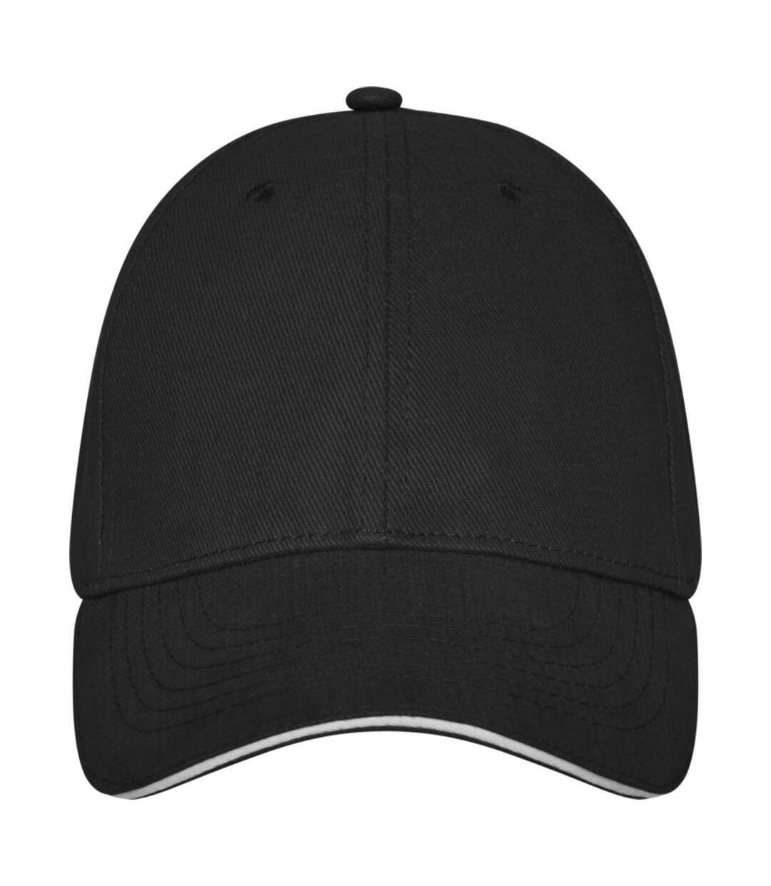 Unisex adult darton sandwich 6 panel cap solid black Elevate-1