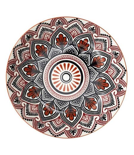 Lot de 6 Assiettes Creuses Mandala 20cm Orange