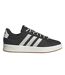 Mens Grand Court 3 Stripes Flat Trainers Core Black Adidas-1