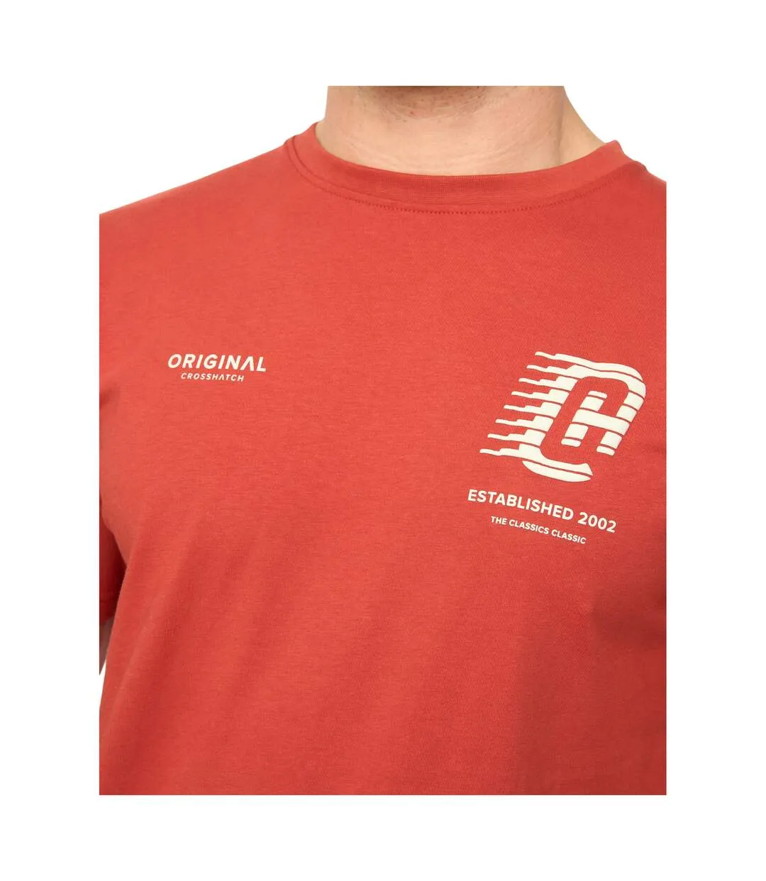 T-shirt Morville Homme Rouge Crosshatch-3