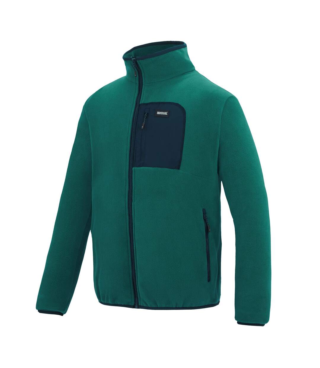 Mens Frankie Full Zip Fleece Jacket Mediterranean Green Navy Regatta-4